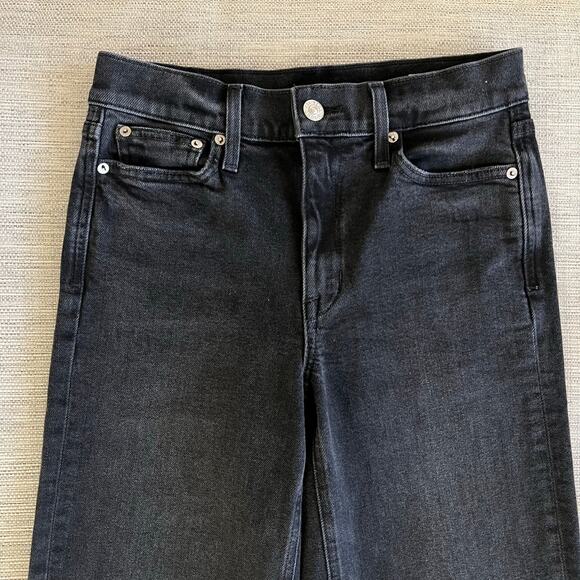 AYR The Secret Sauce Jeans 26S Date Night Black Straight Leg Denim 29.5” Inseam - Picture 7 of 8